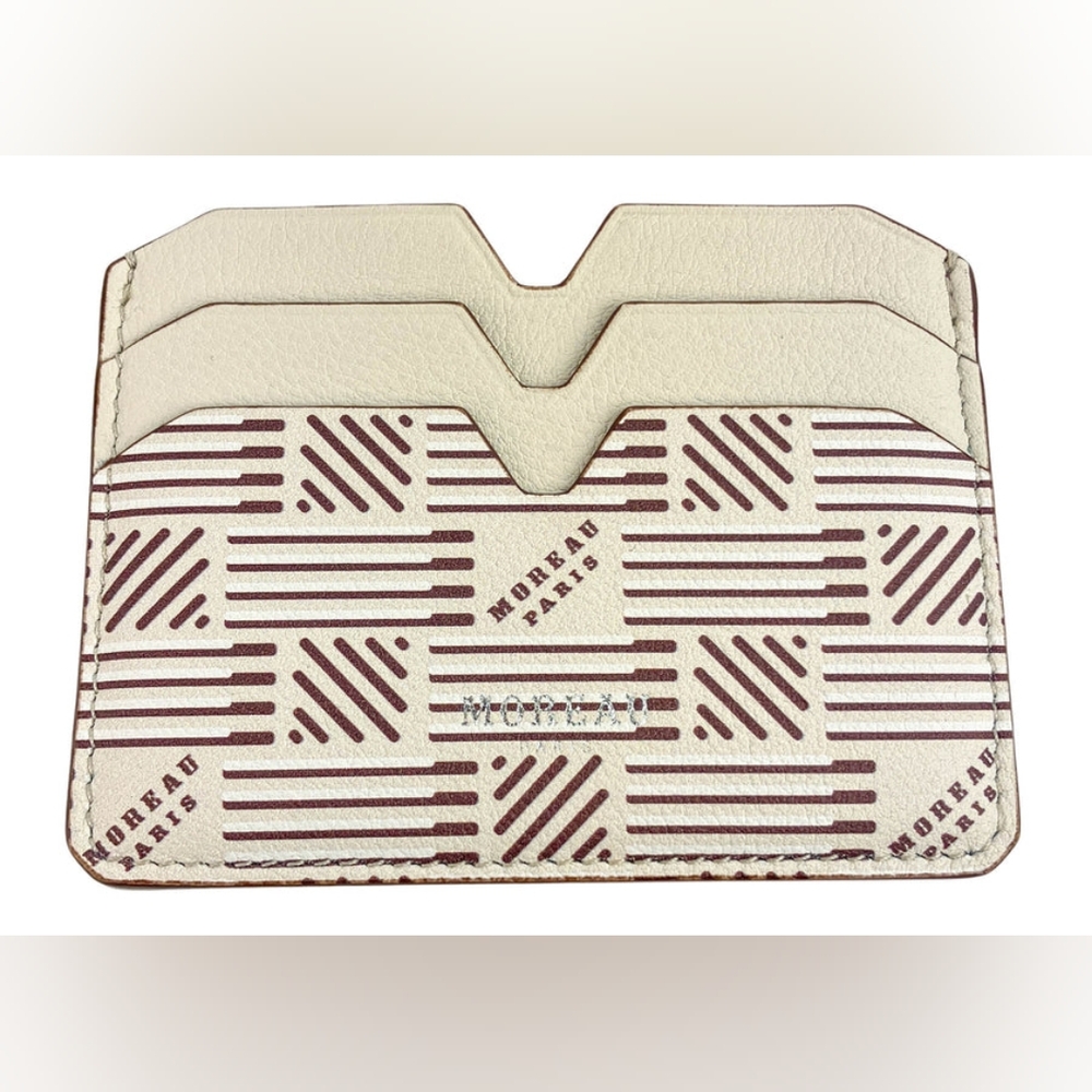 NIB Moreau Paris luxury card holder in milk